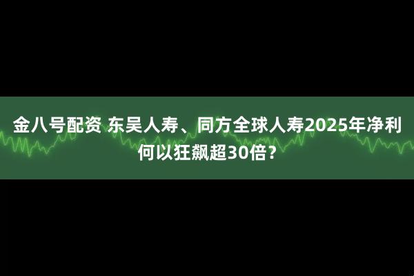 金八号配资 东吴人寿、同方全球人寿2025年净利何以狂飙超30倍？